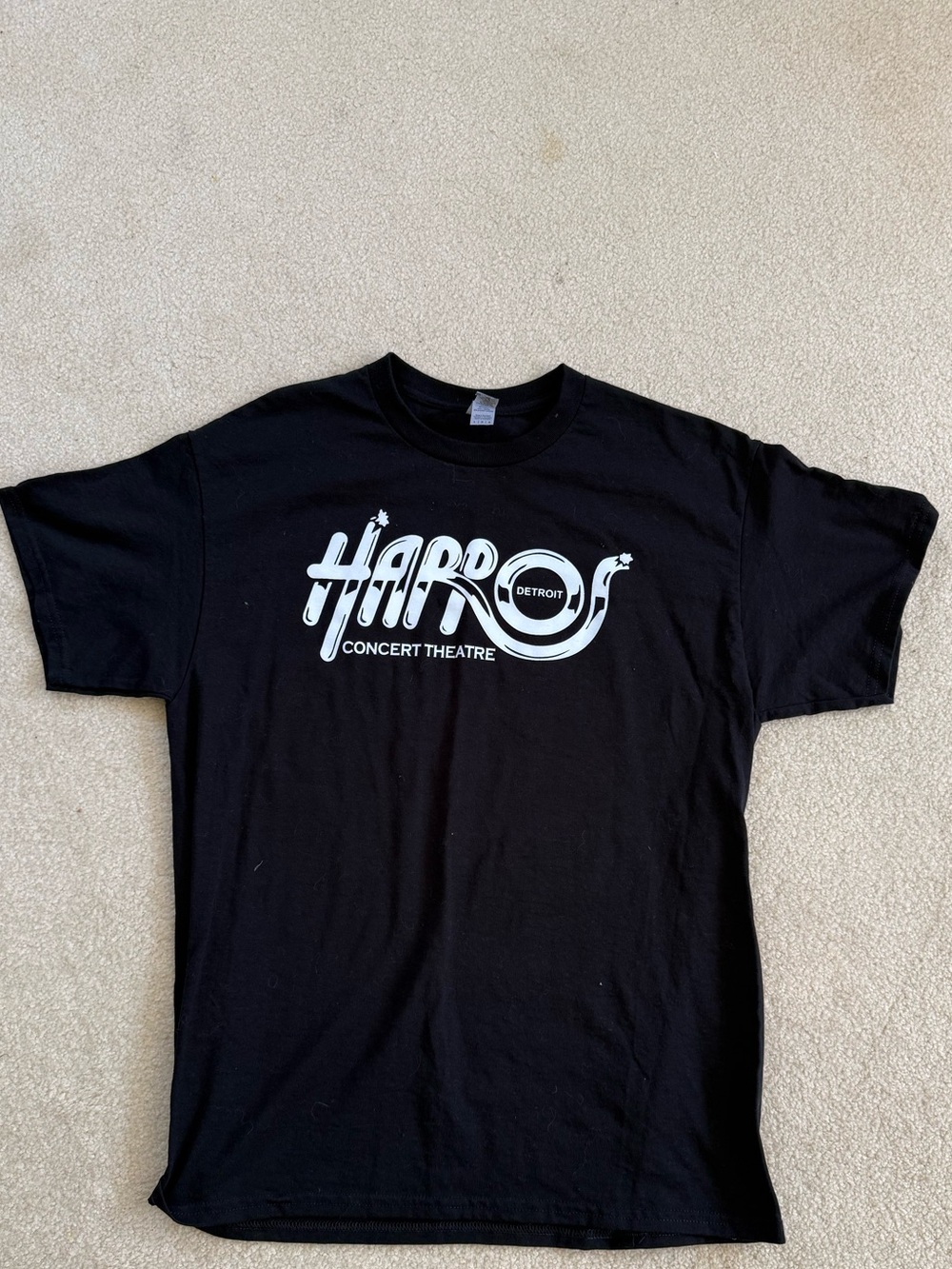 Gildan Black Graphic T-Shirt with White Print